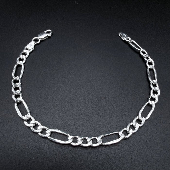 Pulsera Fígaro 5mm Inflada - Plata 925 Italy – Silver Ice 01