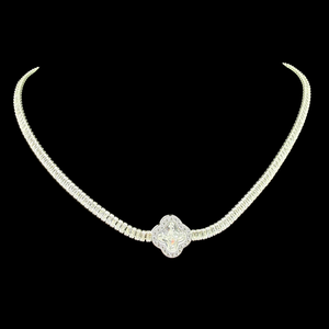 Collar Van Cleef micro circón Plata 925