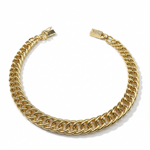 Pulsera Doble Cubana Oro Goldfilled – 7 mm