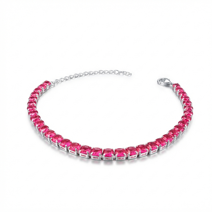 Pulsera Tennis Pink Intense - 3mm – Silver Ice 01