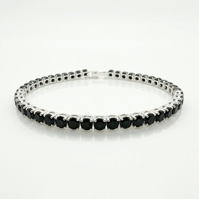 Pulsera Tennis con Circones Negros Plata 925 - 2mm – Silver Ice 02
